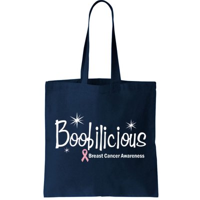 Boobilicious Breast Cancer Awareness Tote Bag