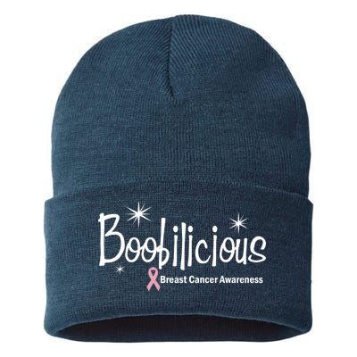 Boobilicious Breast Cancer Awareness Sustainable Knit Beanie