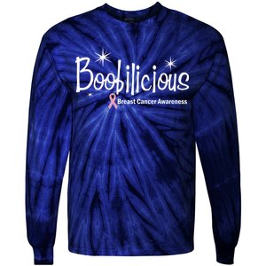 Boobilicious Breast Cancer Awareness Tie-Dye Long Sleeve Shirt