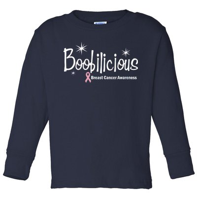 Boobilicious Breast Cancer Awareness Toddler Long Sleeve Shirt