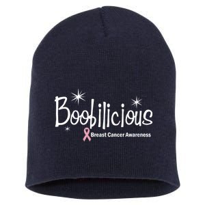 Boobilicious Breast Cancer Awareness Short Acrylic Beanie