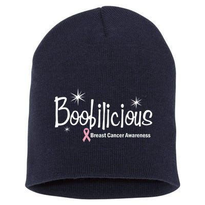 Boobilicious Breast Cancer Awareness Short Acrylic Beanie