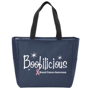 Boobilicious Breast Cancer Awareness Zip Tote Bag