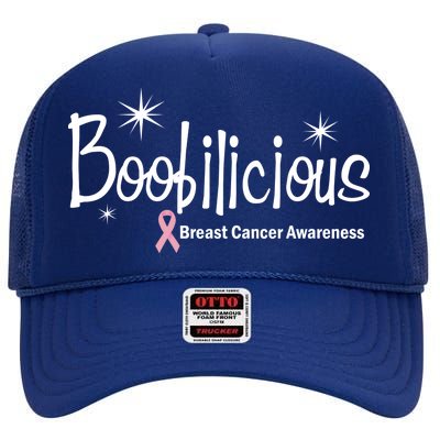 Boobilicious Breast Cancer Awareness High Crown Mesh Back Trucker Hat