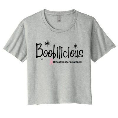 Boobilicious Breast Cancer Awareness Women's Crop Top Tee