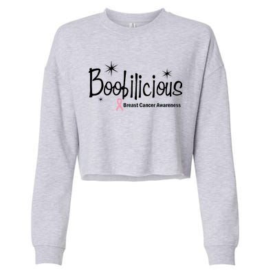 Boobilicious Breast Cancer Awareness Cropped Pullover Crew