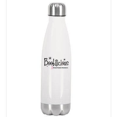 Boobilicious Breast Cancer Awareness Stainless Steel Insulated Water Bottle