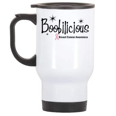 Boobilicious Breast Cancer Awareness Stainless Steel Travel Mug