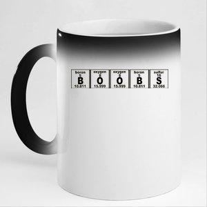 Boobs Breasts Periodic Table 11oz Black Color Changing Mug