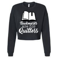 Book Lovers - Bookmarks Are For Quitters Cropped Pullover Crew