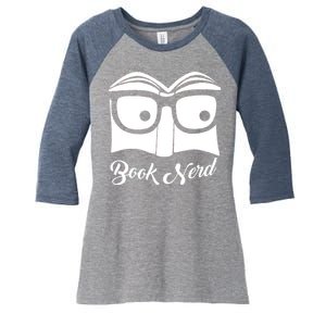 Book Nerd Women's Tri-Blend 3/4-Sleeve Raglan Shirt