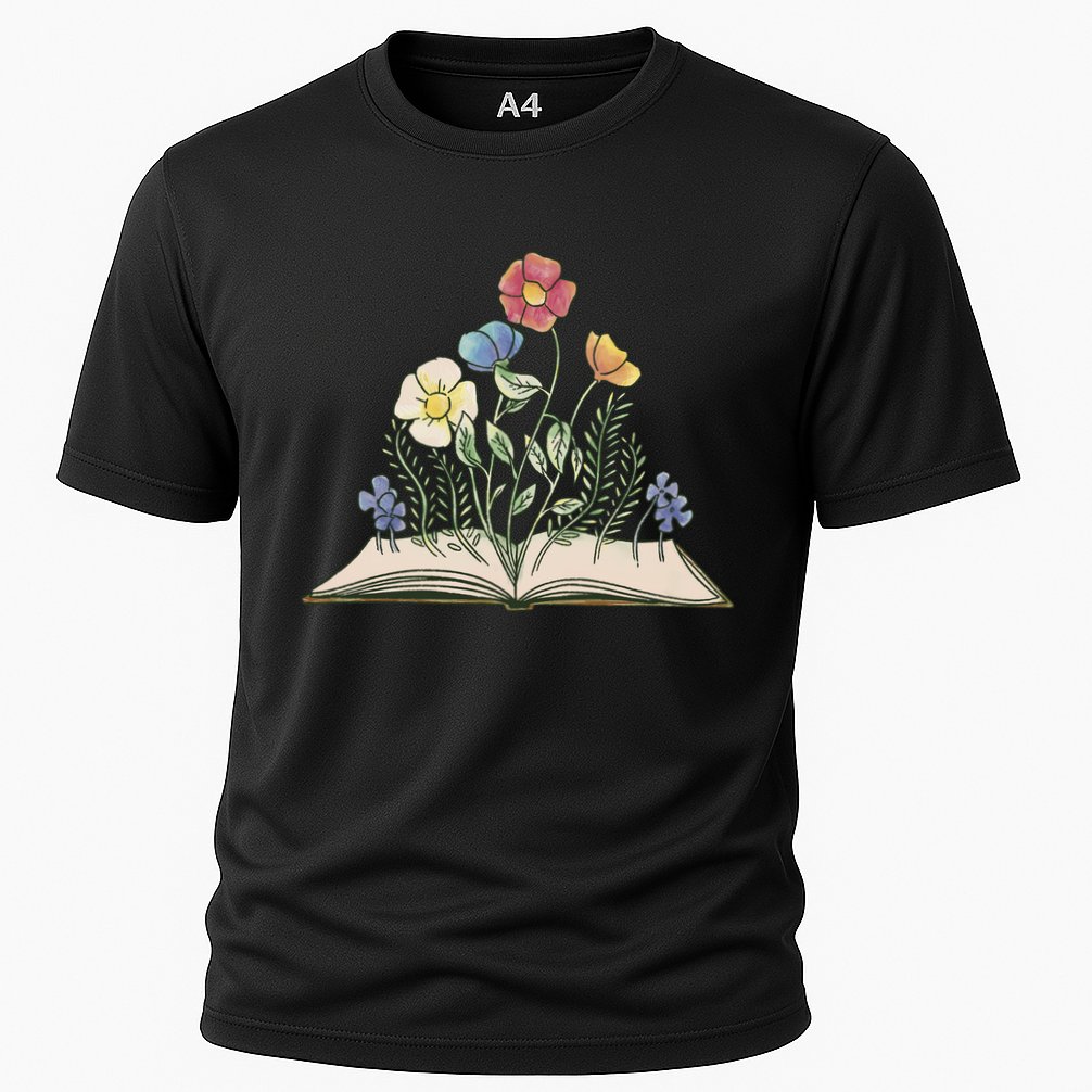 Book With Flowers Cooling Performance Crew T-Shirt