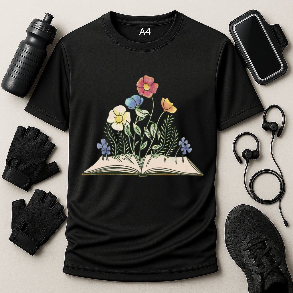 Book With Flowers Cooling Performance Crew T-Shirt