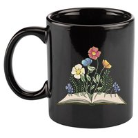 Book With Flowers 11oz C Handle Ceramic Mug