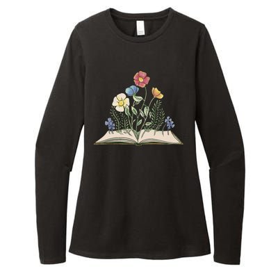 Book With Flowers Womens CVC Long Sleeve Shirt