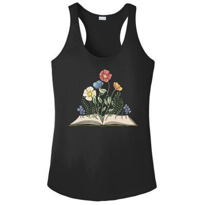 Book With Flowers Ladies PosiCharge Competitor Racerback Tank