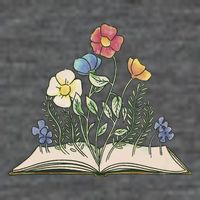 Book With Flowers 7 Panel Mesh Trucker Snapback Hat