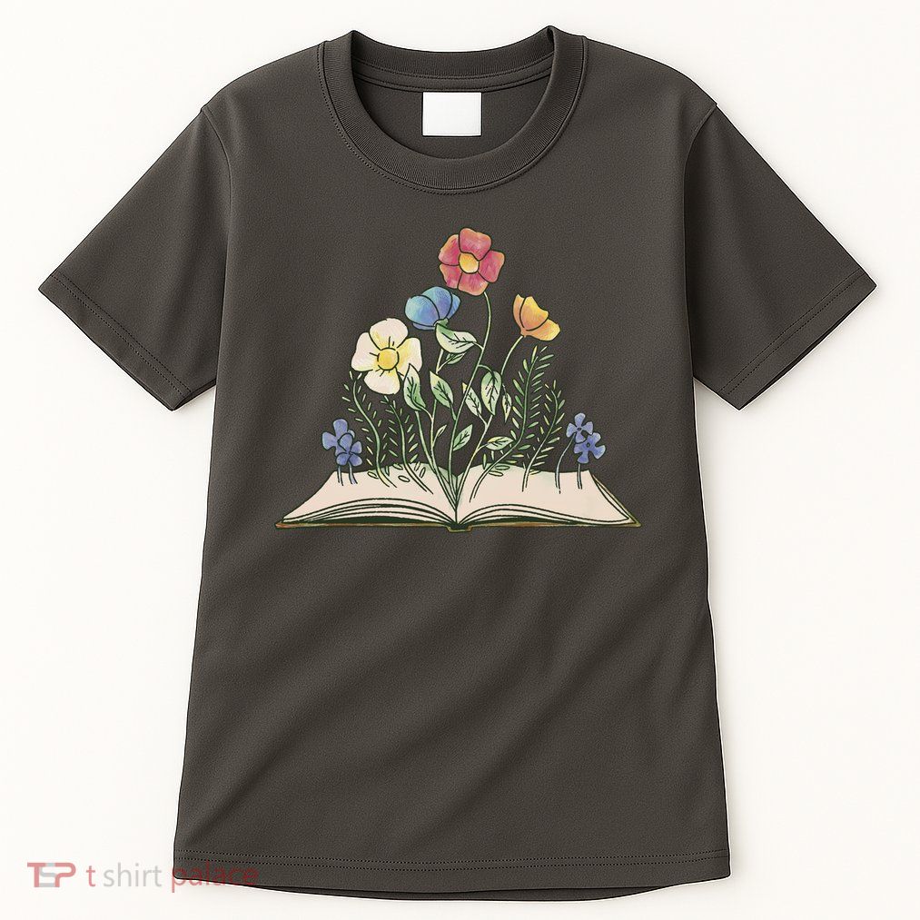Book With Flowers Tall T-Shirt