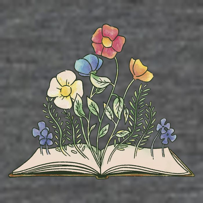 Book With Flowers Premium T-Shirt