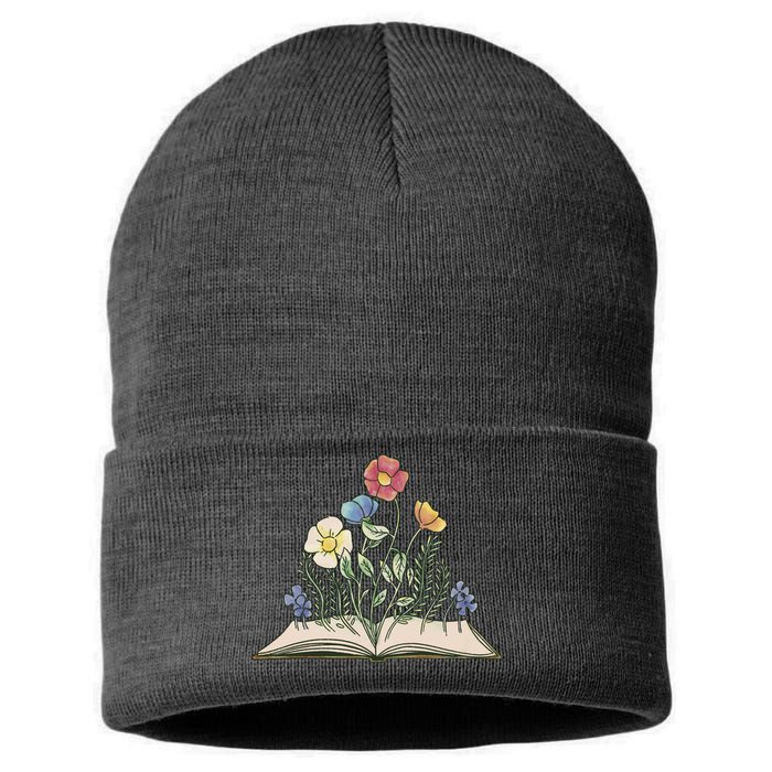 Book With Flowers Sustainable Knit Beanie