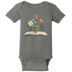 Book With Flowers Baby Bodysuit