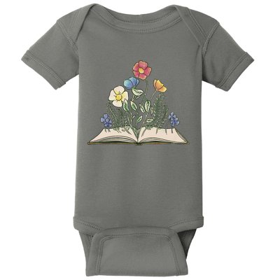 Book With Flowers Baby Bodysuit