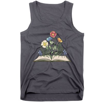 Book With Flowers Tank Top