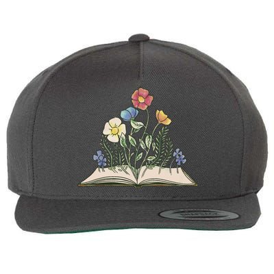 Book With Flowers Wool Snapback Cap