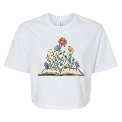 Book With Flowers Bella+Canvas Jersey Crop Tee