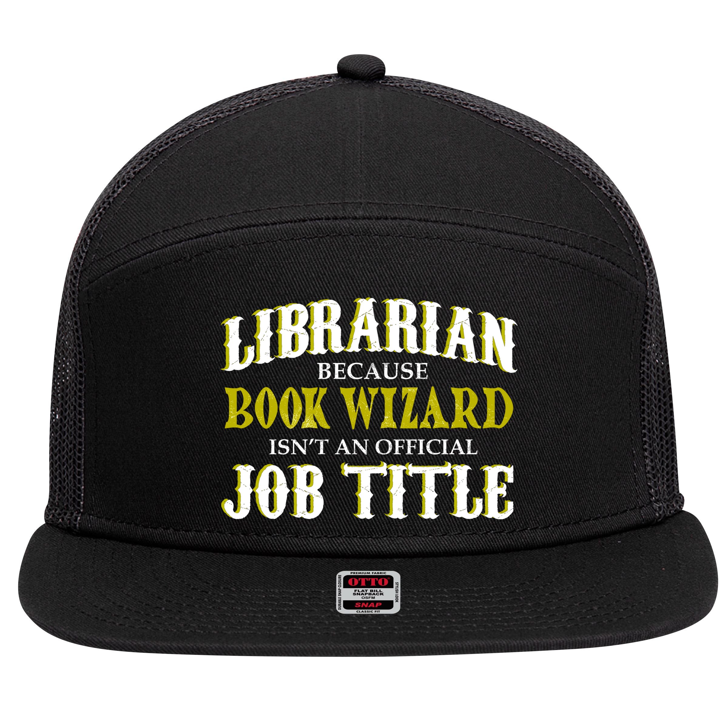 Book Wizard Librarian 7 Panel Mesh Trucker Snapback Hat