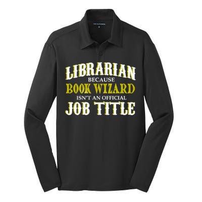 Book Wizard Librarian Silk Touch Performance Long Sleeve Polo