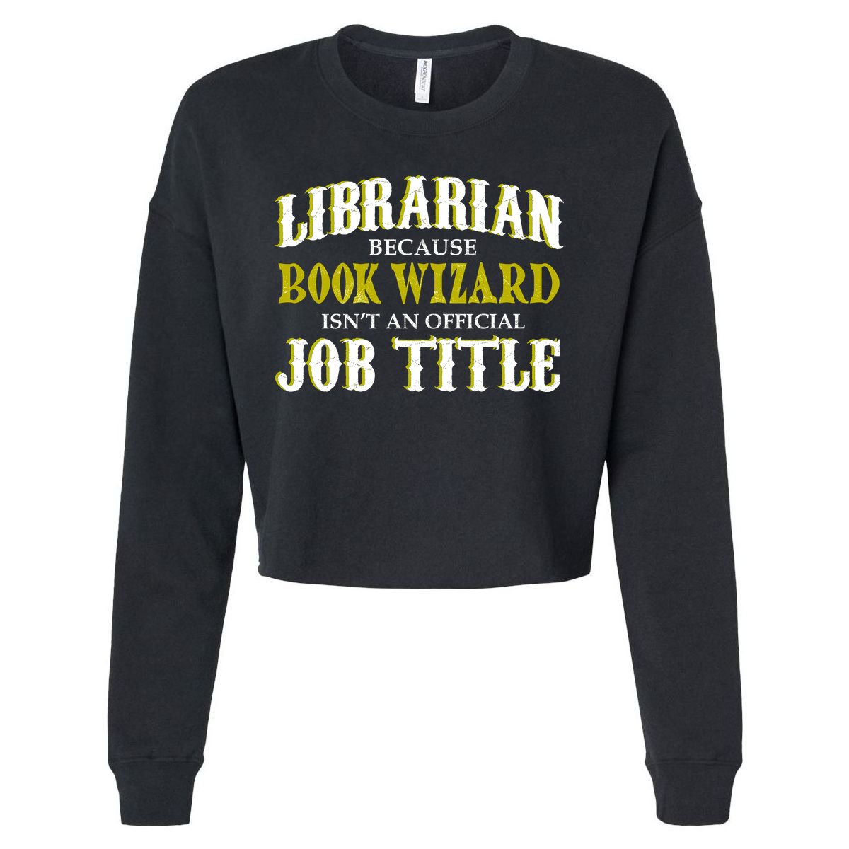Book Wizard Librarian Cropped Pullover Crew