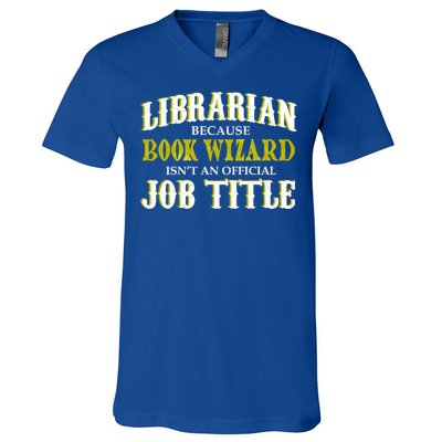 Book Wizard Librarian V-Neck T-Shirt