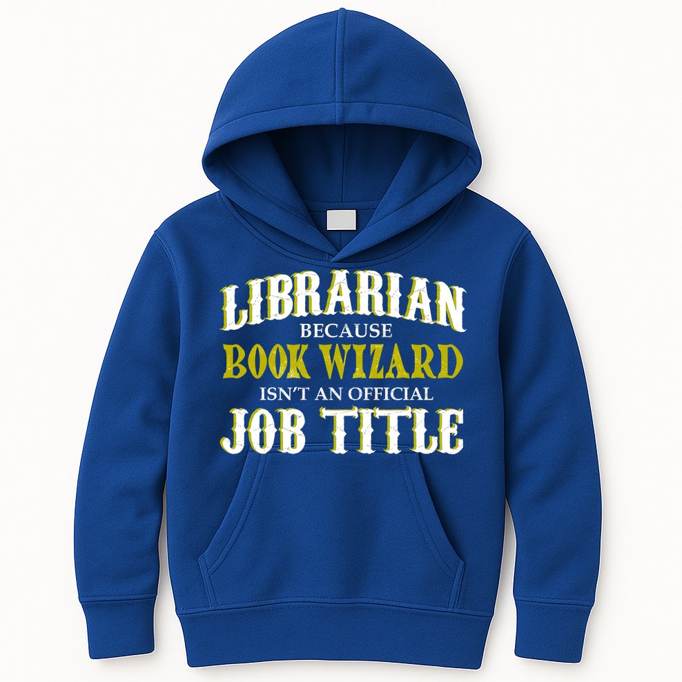 Book Wizard Librarian Kids Hoodie
