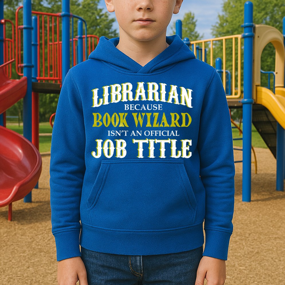 Book Wizard Librarian Kids Hoodie