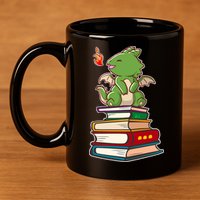 Book-Wrym Kawii Dragon 11oz C Handle Ceramic Mug