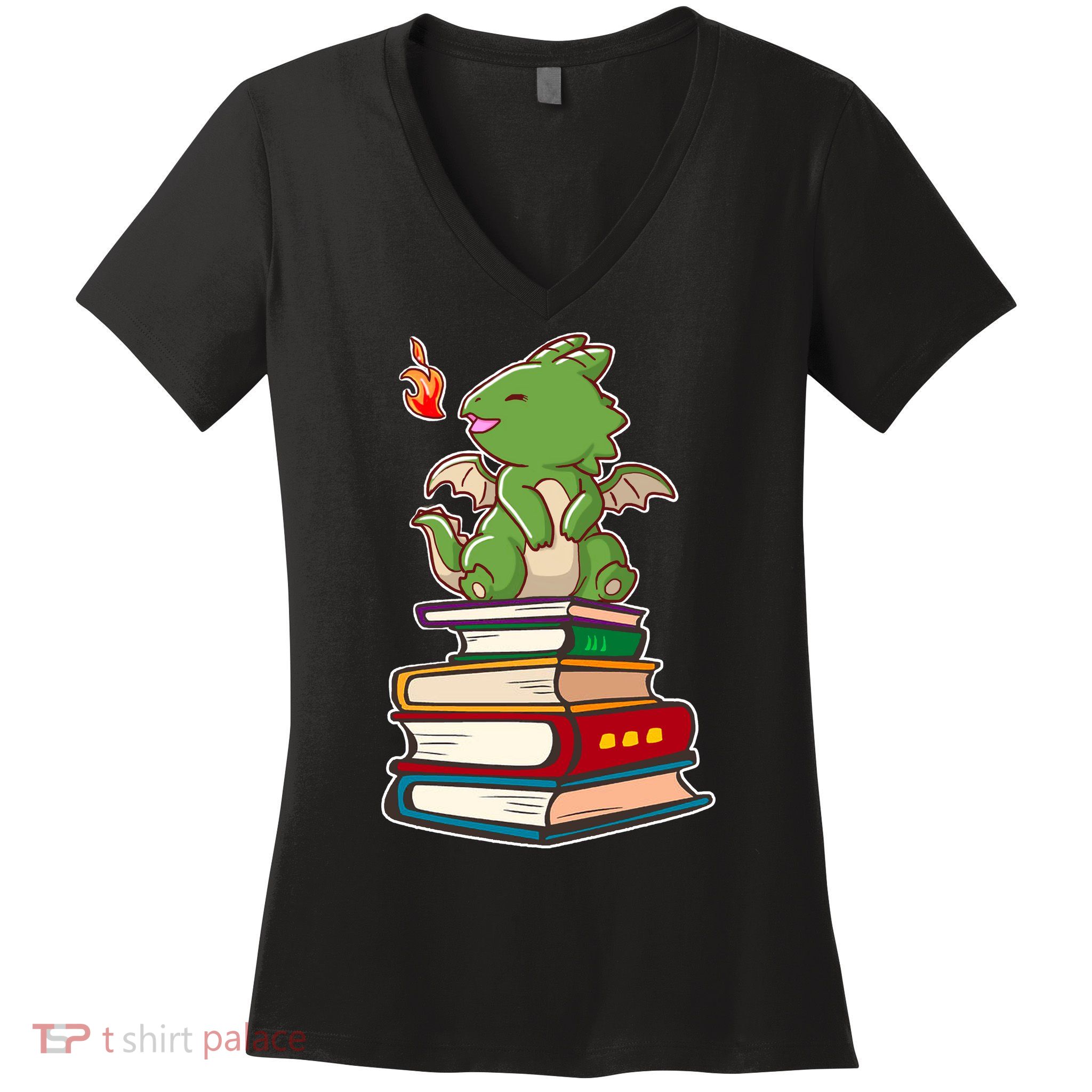 Book-Wrym Kawii Dragon Women's V-Neck T-Shirt