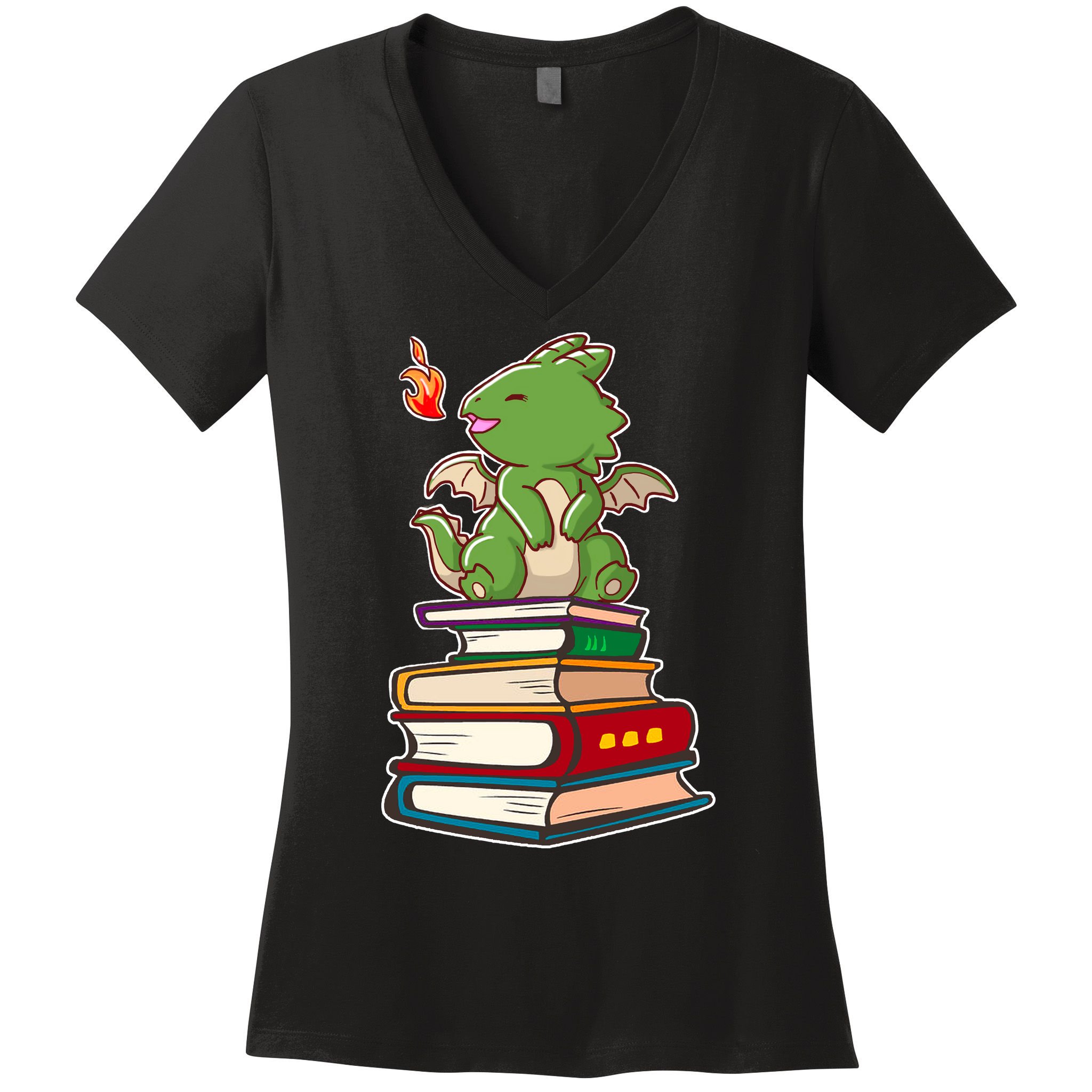Book-Wrym Kawii Dragon Women's V-Neck T-Shirt
