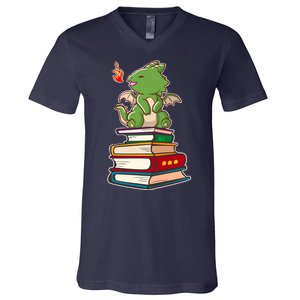 Book-Wrym Kawii Dragon V-Neck T-Shirt