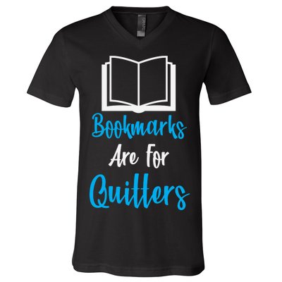 Bookmarks Are For Quitters V-Neck T-Shirt