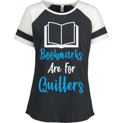 Bookmarks Are For Quitters Enza Ladies Jersey Colorblock Tee