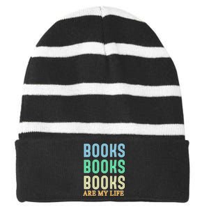 Books Are My Life Book Quotes Essential Striped Beanie with Solid Band