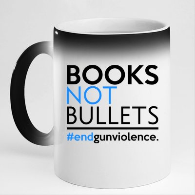 Books Not Bullets 11oz Black Color Changing Mug