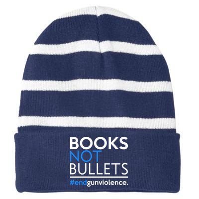 Books Not Bullets Striped Beanie with Solid Band