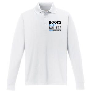 Books Not Bullets Performance Long Sleeve Polo