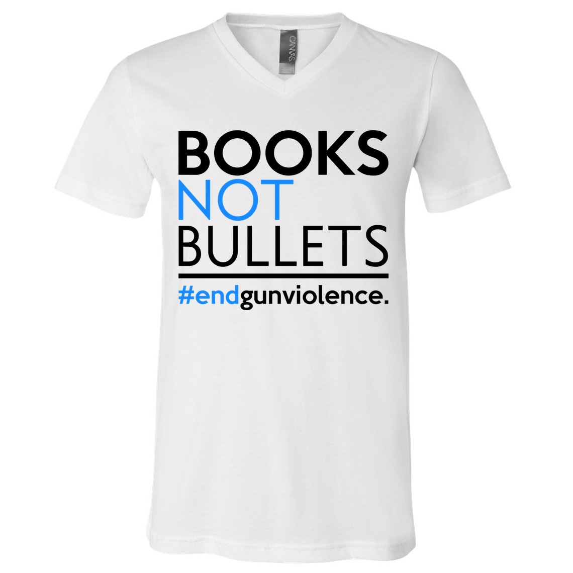 Books Not Bullets V-Neck T-Shirt