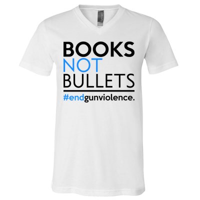 Books Not Bullets V-Neck T-Shirt