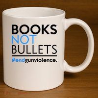 Books Not Bullets 11oz C Handle Ceramic Mug