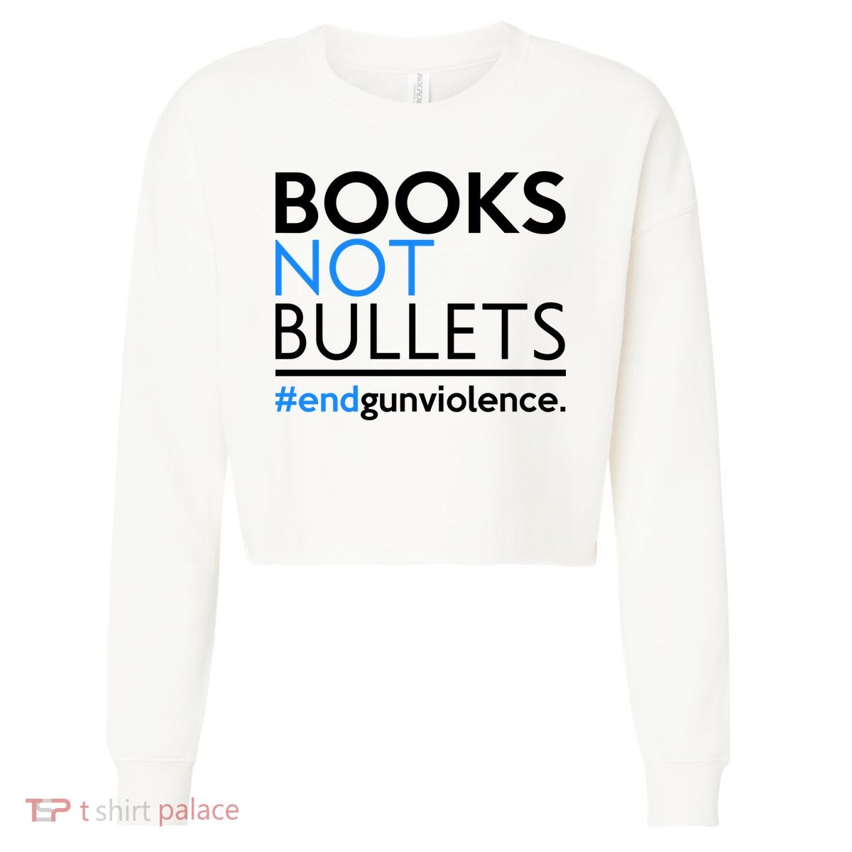 Books Not Bullets Cropped Pullover Crew
