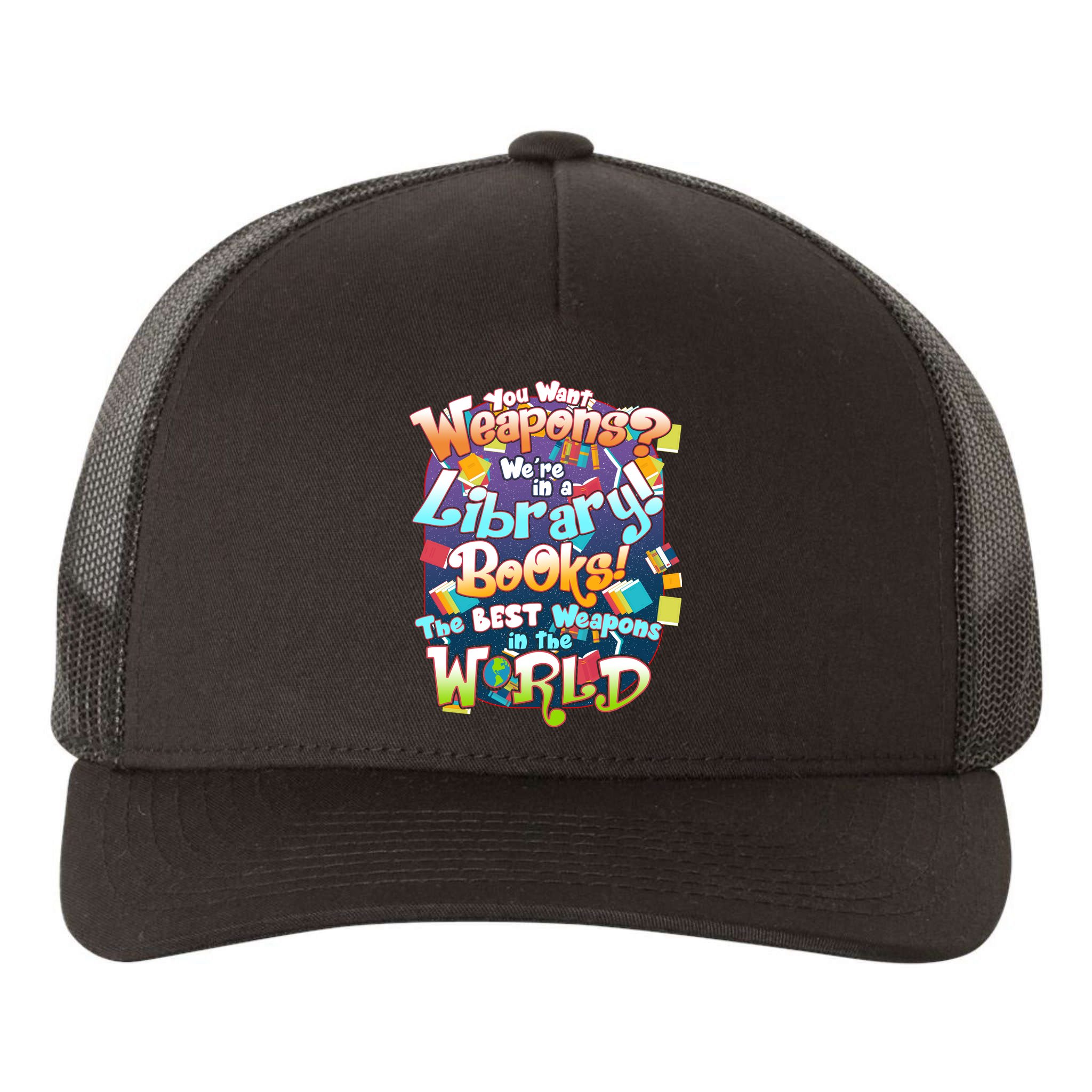Books The Best Weapons In The  World Yupoong Adult 5-Panel Trucker Hat
